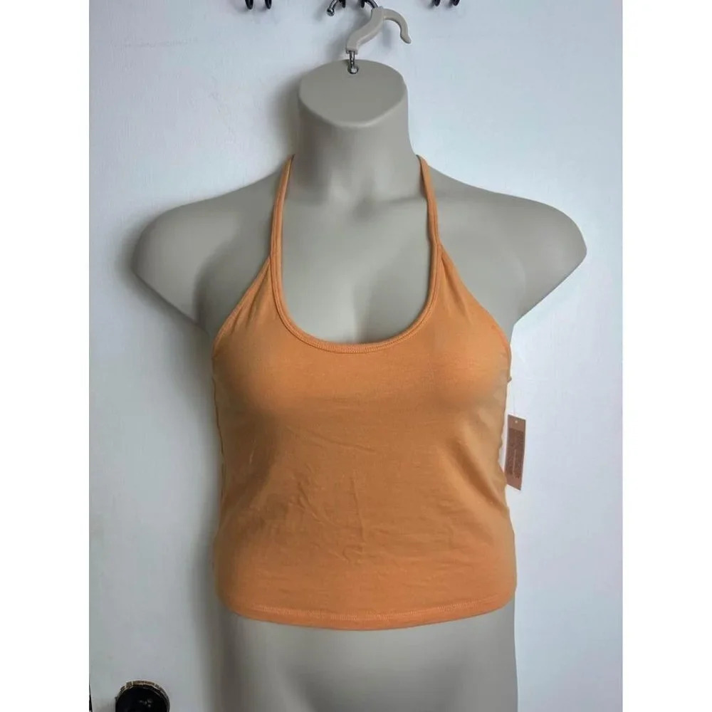 Orange Crop Top Tank With Adjustable Straps, Can Also Criss Cross| American Eagl